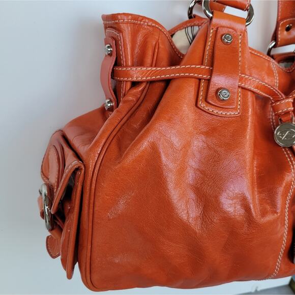 Francesco Biasia Brick Orange Handbag - Picture 3 of 13